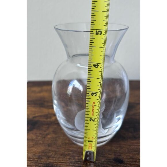 Vintage Mini 5” Val St. Lambert - hand-cut crystal vase with child - Picture 6 of 8